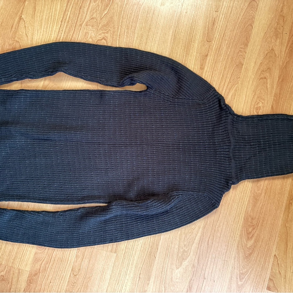 George Charcoal Ribbed Knit Sweater